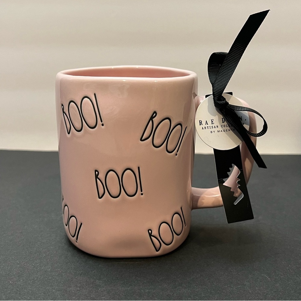 NWT Rae Dunn Pink Boo! Mug